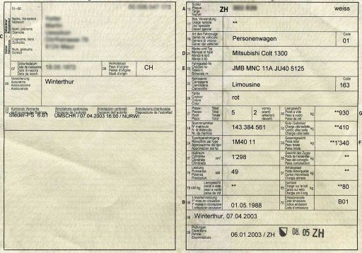 immatriculation des vehicules